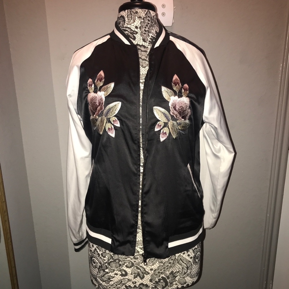 Black and white bomber jacket
